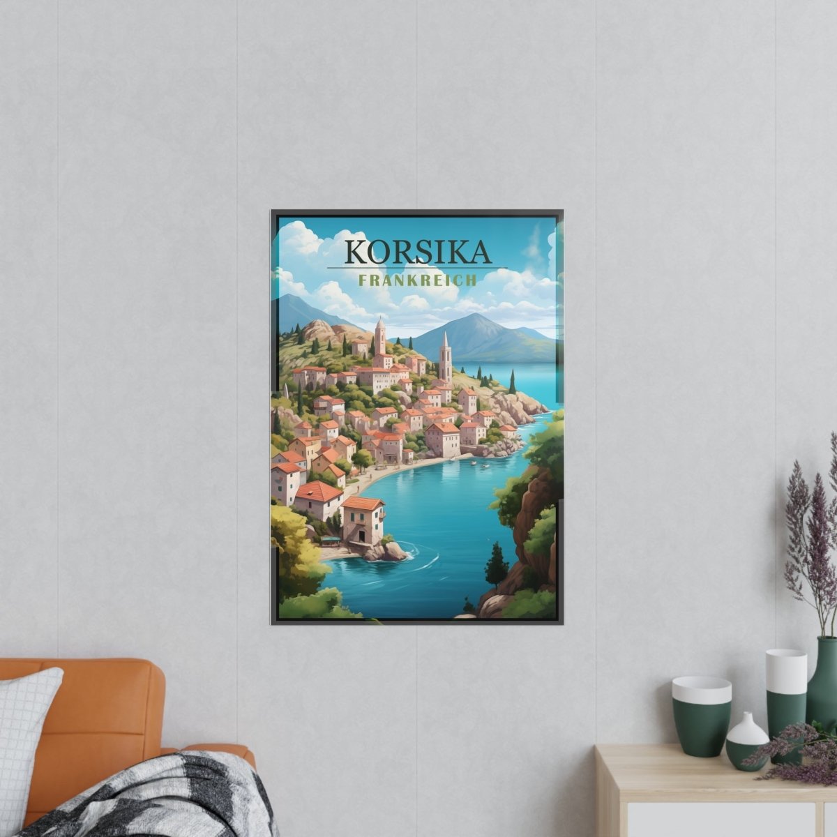 Korsika Poster - Wunderschöne KI Illustration Travelposter - Poster bei HappyHugPixels