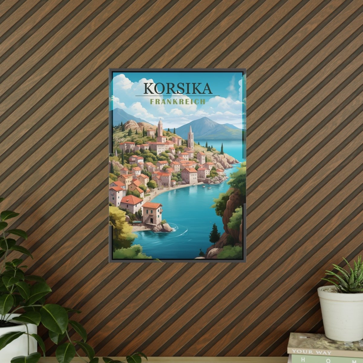 Korsika Poster - Wunderschöne KI Illustration Travelposter - Poster bei HappyHugPixels