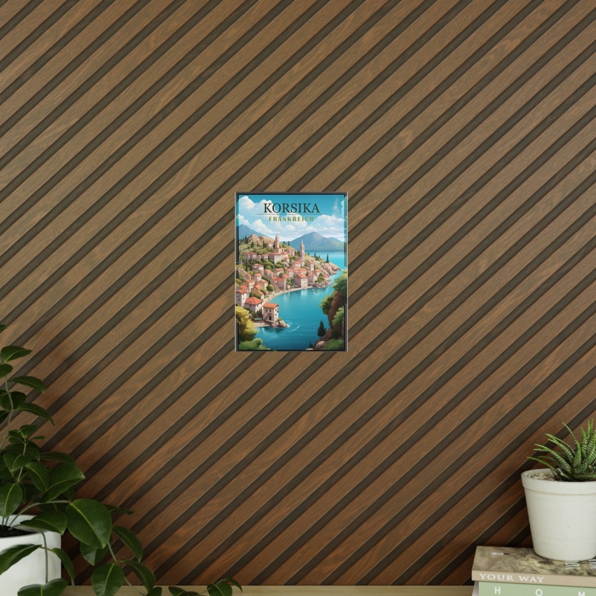 Korsika Poster - Wunderschöne KI Illustration Travelposter - Poster bei HappyHugPixels
