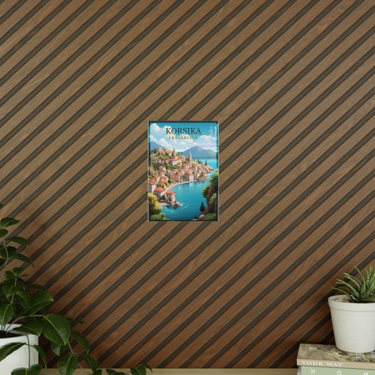 Korsika Poster - Wunderschöne KI Illustration Travelposter - Poster bei HappyHugPixels