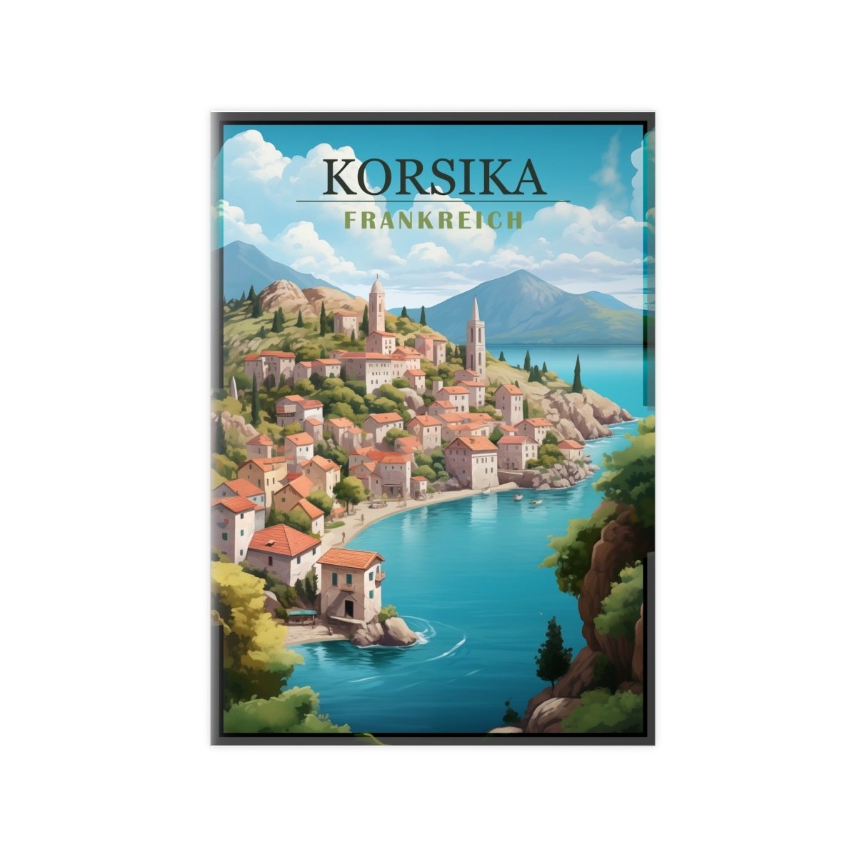 Korsika Poster - Wunderschöne KI Illustration Travelposter - Poster bei HappyHugPixels