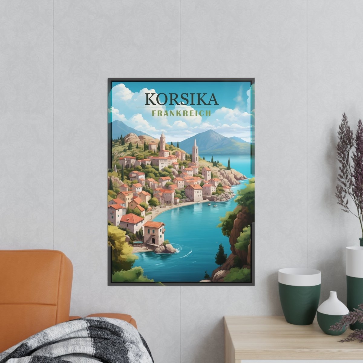 Korsika Poster - Wunderschöne KI Illustration Travelposter - Poster bei HappyHugPixels