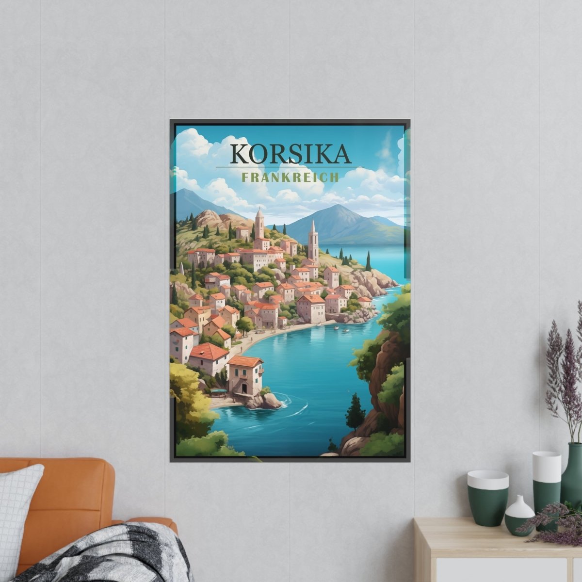 Korsika Poster - Wunderschöne KI Illustration Travelposter - Poster bei HappyHugPixels