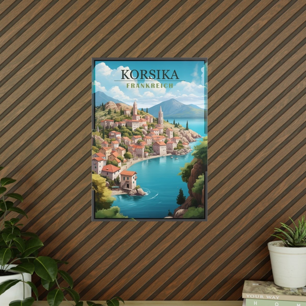 Korsika Poster - Wunderschöne KI Illustration Travelposter - Poster bei HappyHugPixels
