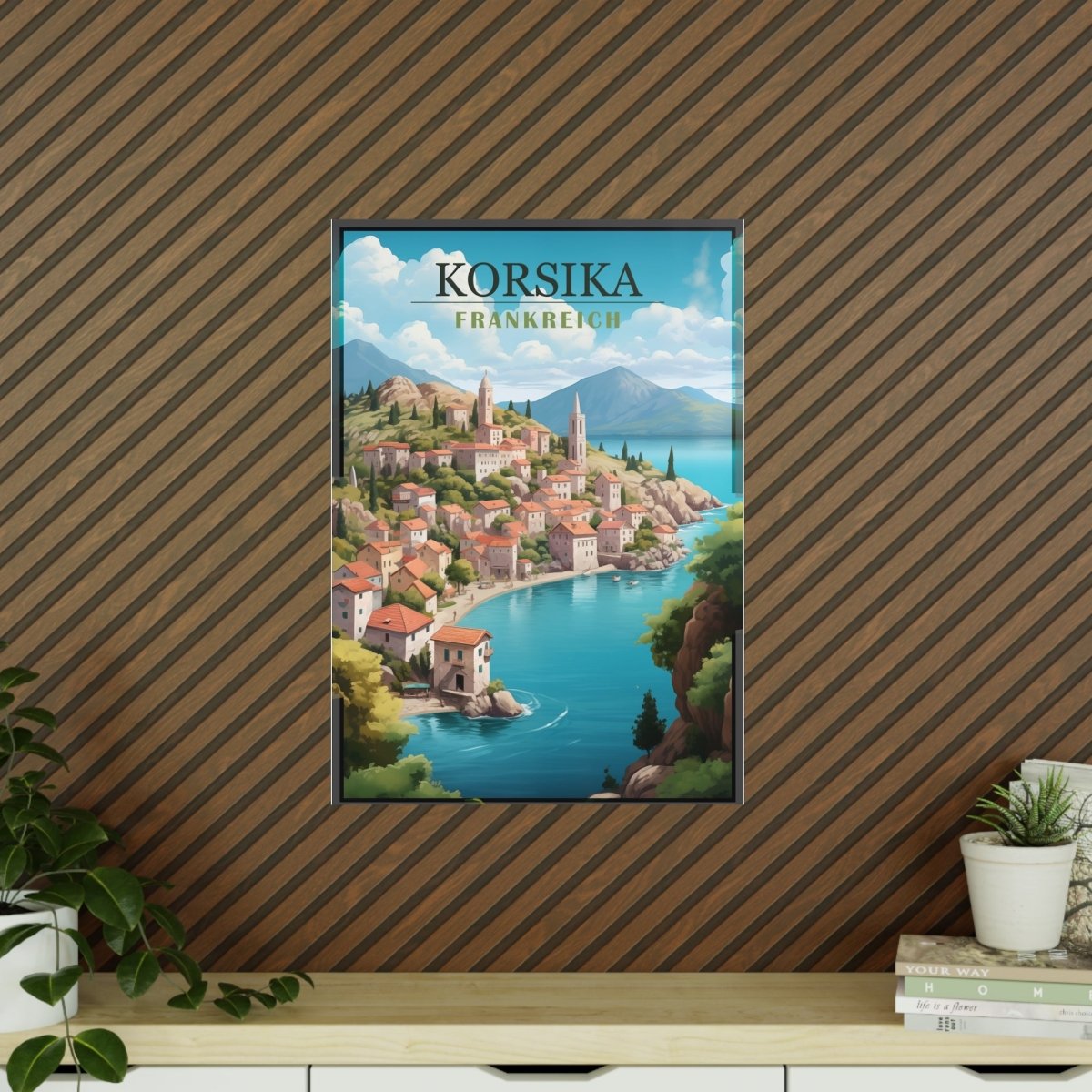Korsika Poster - Wunderschöne KI Illustration Travelposter - Poster bei HappyHugPixels