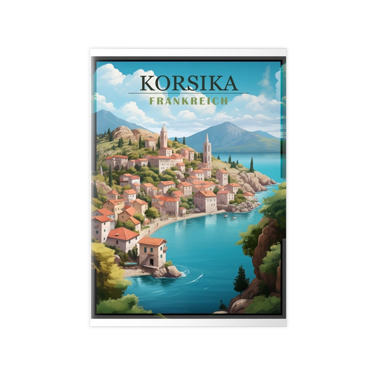 Korsika Poster - Wunderschöne KI Illustration Travelposter - Poster bei HappyHugPixels