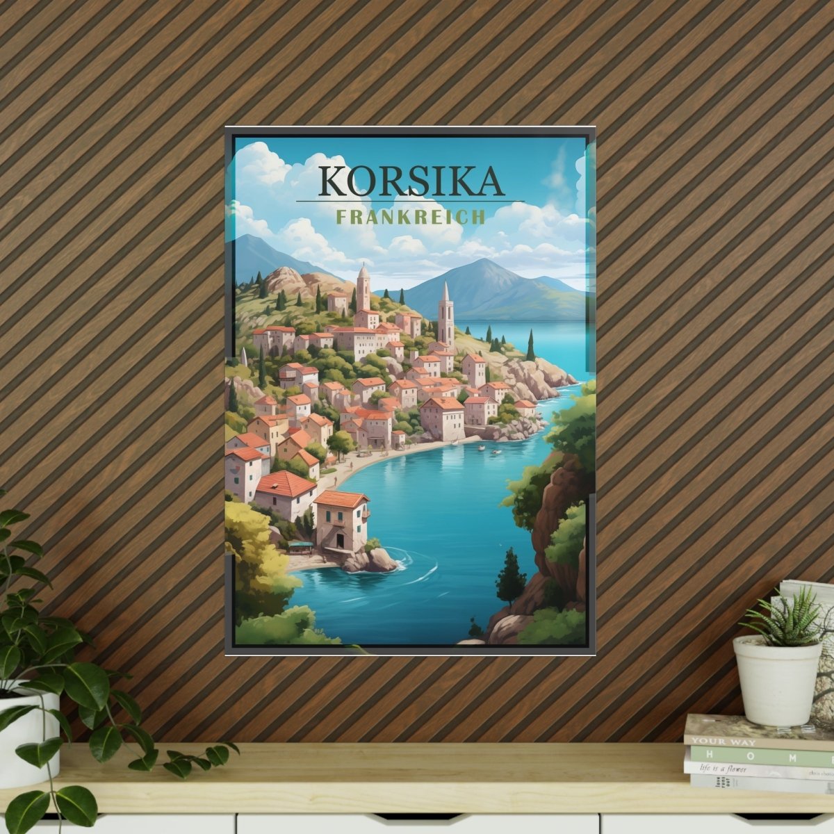 Korsika Poster - Wunderschöne KI Illustration Travelposter - Poster bei HappyHugPixels