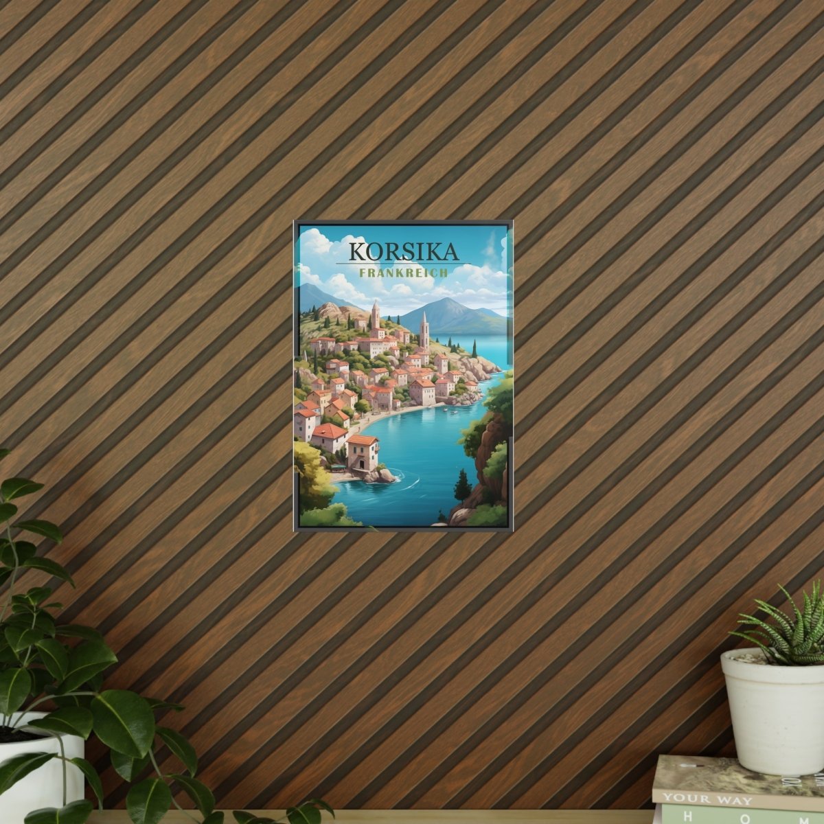 Korsika Poster - Wunderschöne KI Illustration Travelposter - Poster bei HappyHugPixels