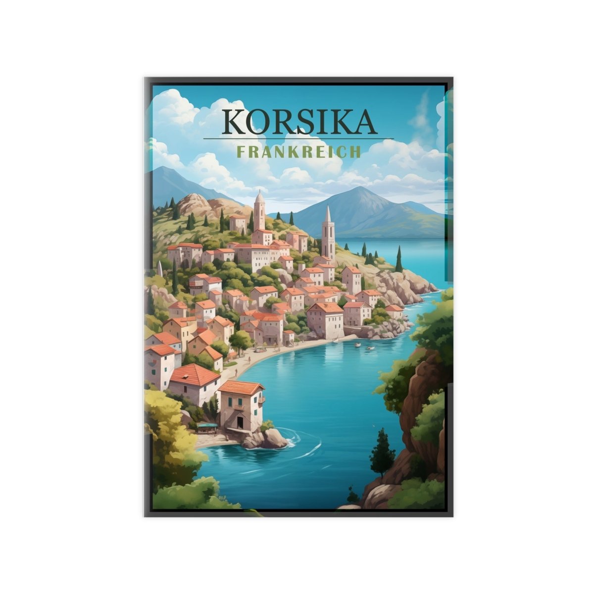 Korsika Poster - Wunderschöne KI Illustration Travelposter - Poster bei HappyHugPixels