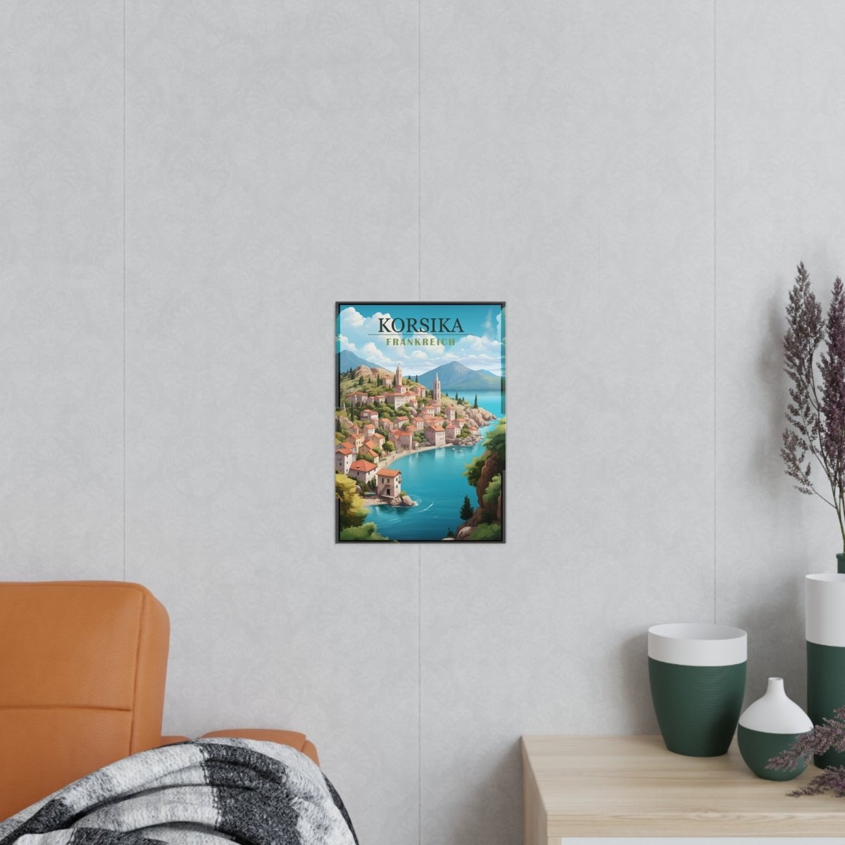 Korsika Poster - Wunderschöne KI Illustration Travelposter - Poster bei HappyHugPixels