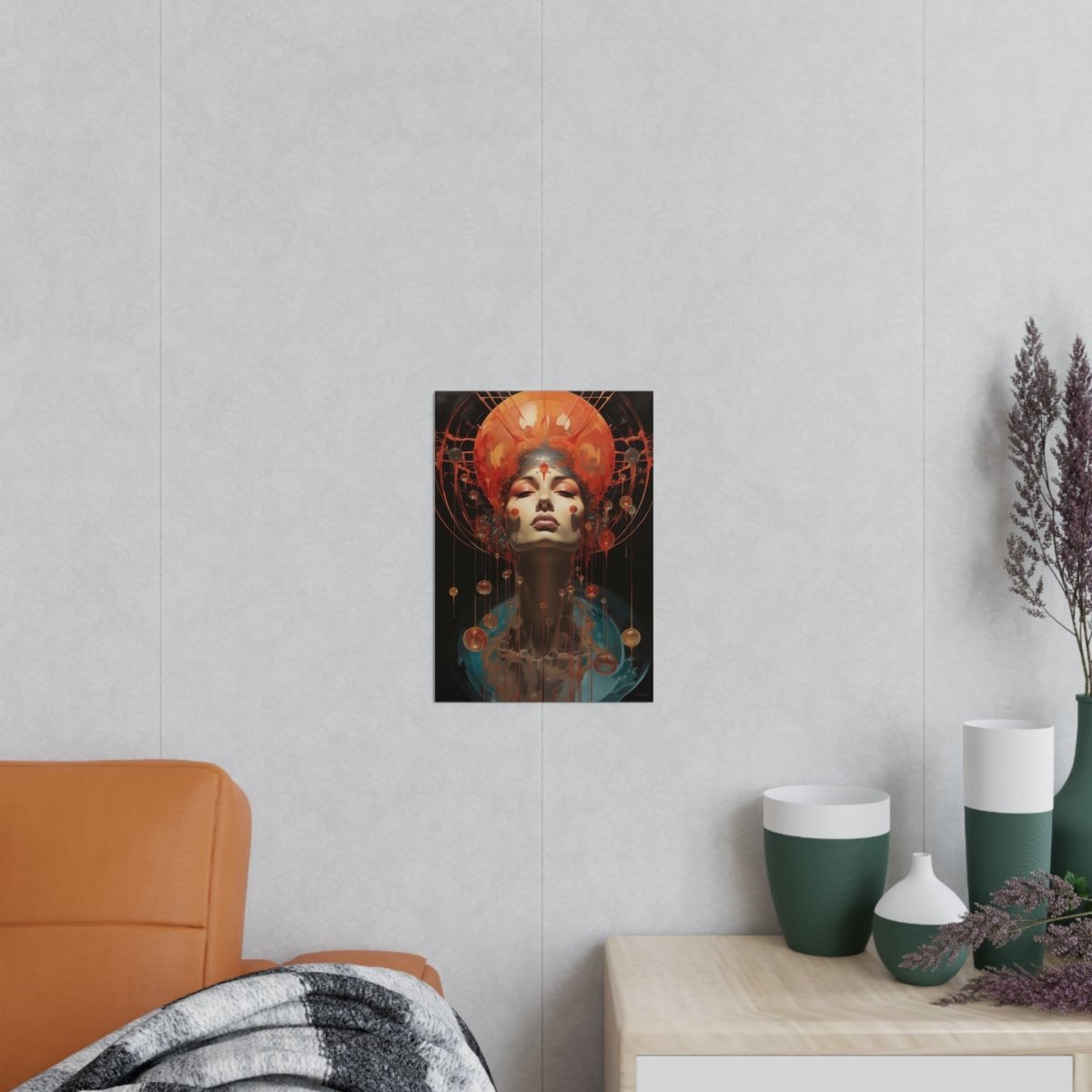 Kosmische Königin Surrealismus Poster - Frau mit Krone - Poster bei HappyHugPixels