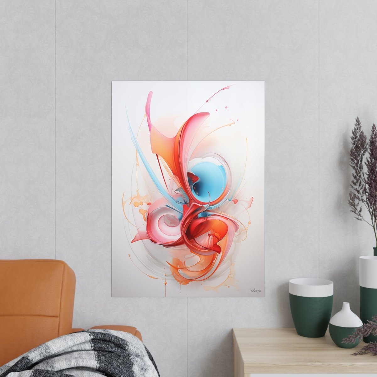 Kunstposter Farbenwirbel – Eleganz der Farbsymphonie - Poster bei HappyHugPixels