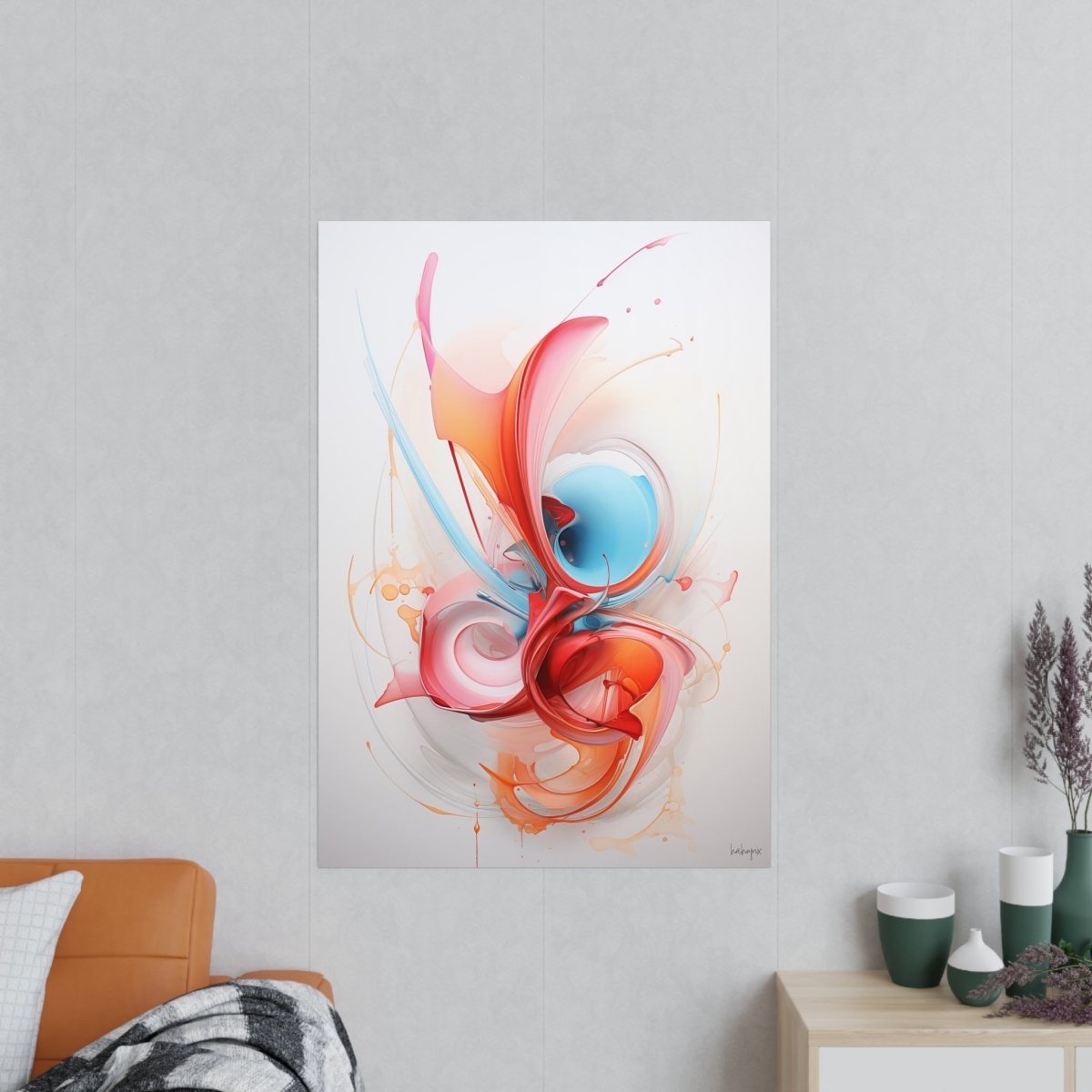 Kunstposter Farbenwirbel – Eleganz der Farbsymphonie - Poster bei HappyHugPixels