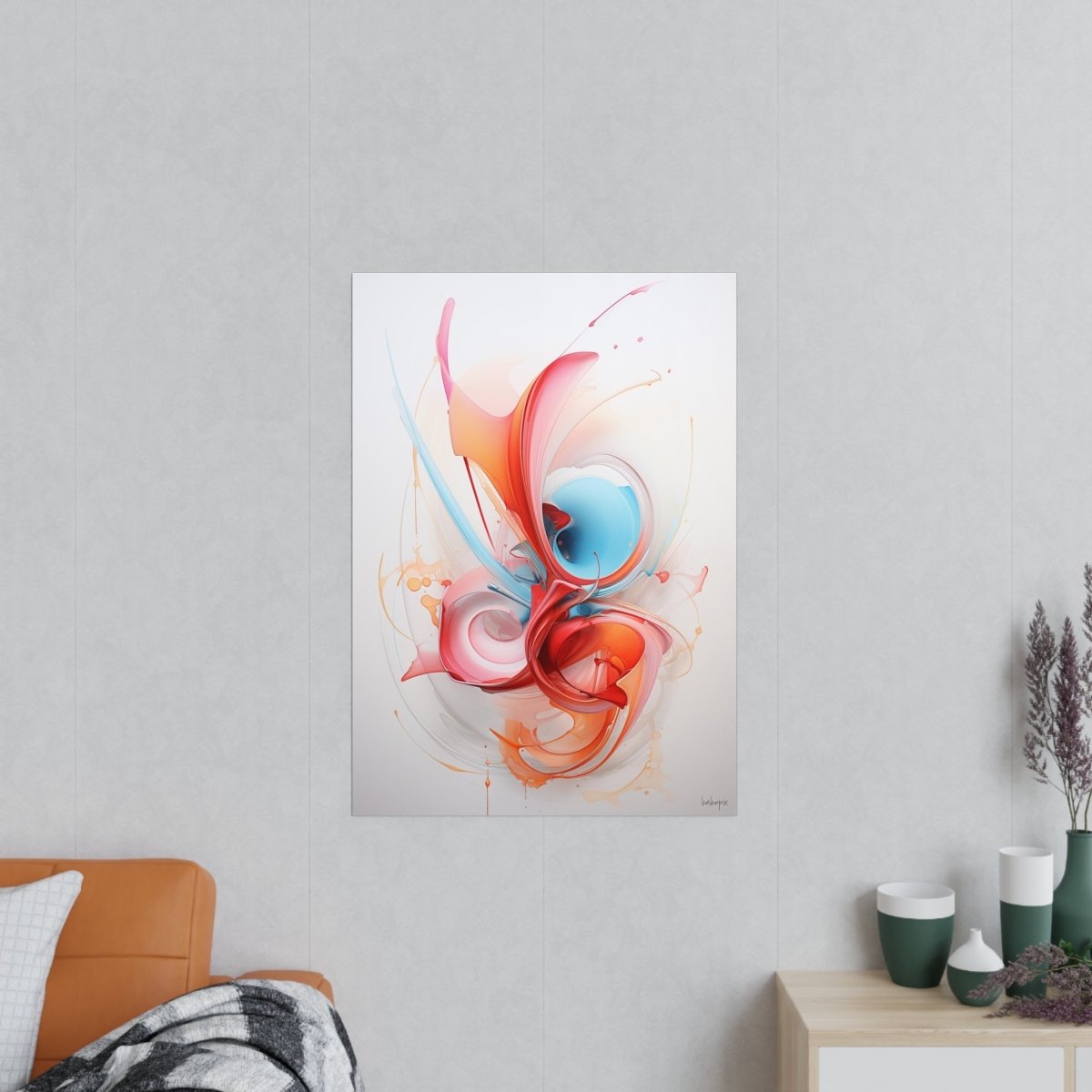 Kunstposter Farbenwirbel – Eleganz der Farbsymphonie - Poster bei HappyHugPixels