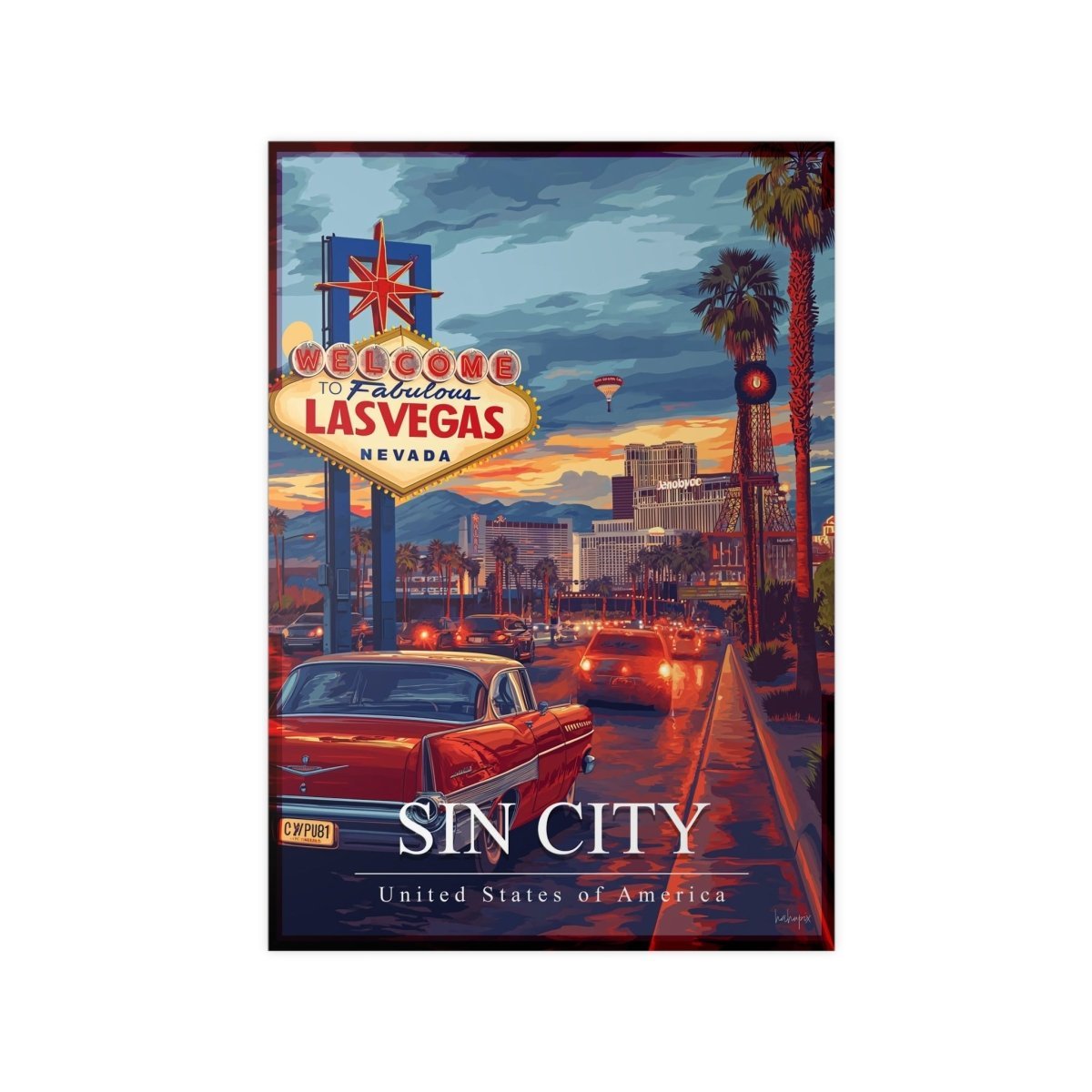 Las Vegas Travelposter – Erlebe die Sin City auf Fotopapier - Poster bei HappyHugPixels