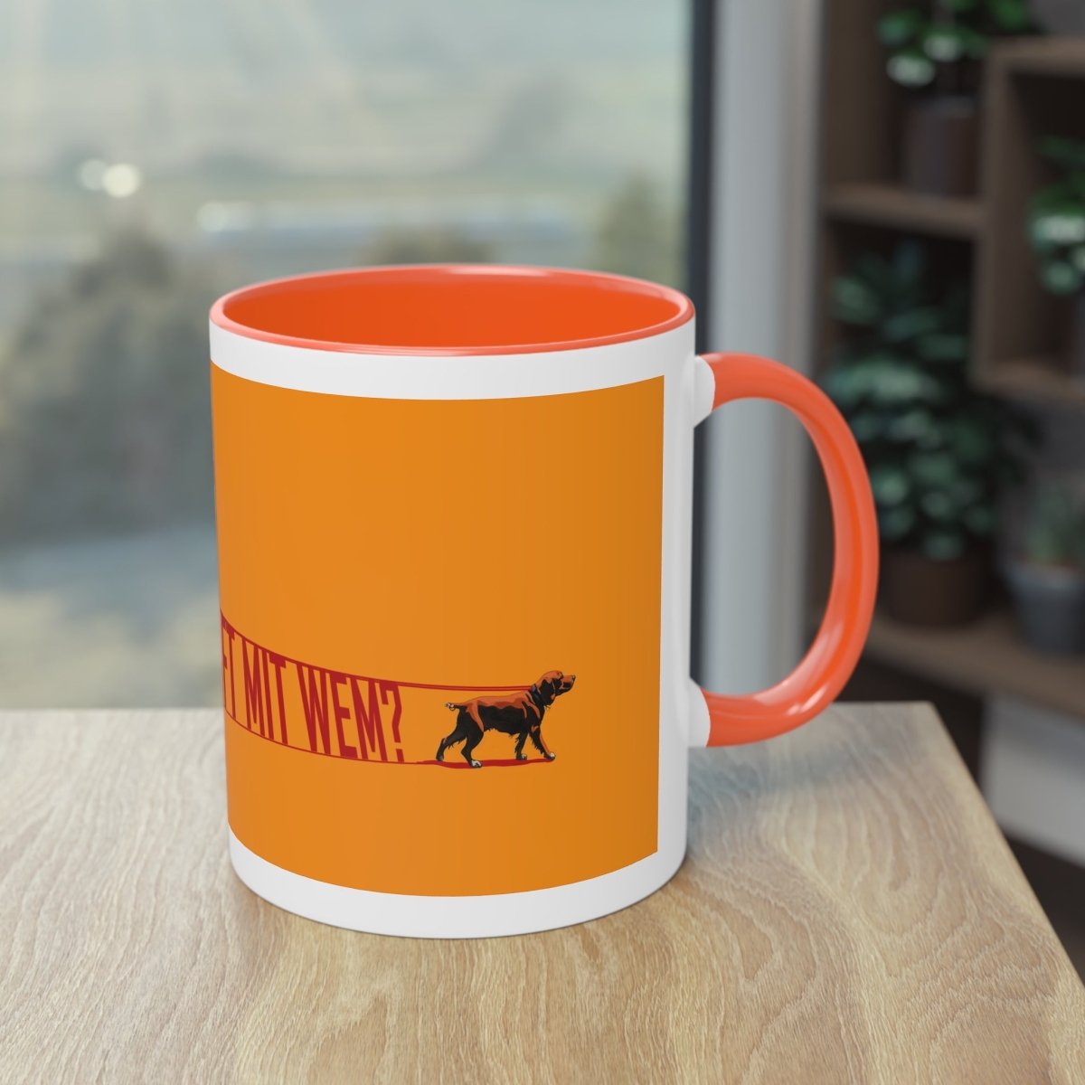 Hund Spaziergang Tasse - Lebendige 'Wer geht mit wem?' Spaziergangbild - Mug bei HappyHugPixels