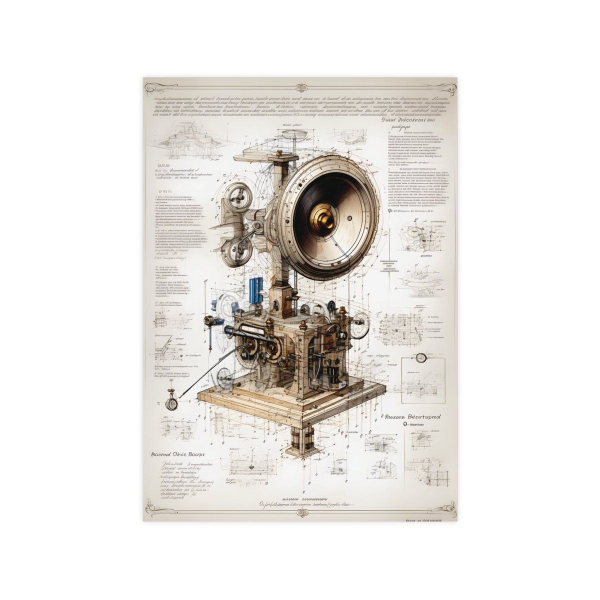 Lautsprecher Leonardo Da Vinci Skizzen Poster - Sonus Harmoniae - Poster bei HappyHugPixels