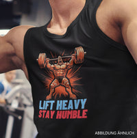 "Lift Heavy, Stay Humble" Gewichtheber Tank Top - Unisex Jersey - Tank Top bei HappyHugPixels