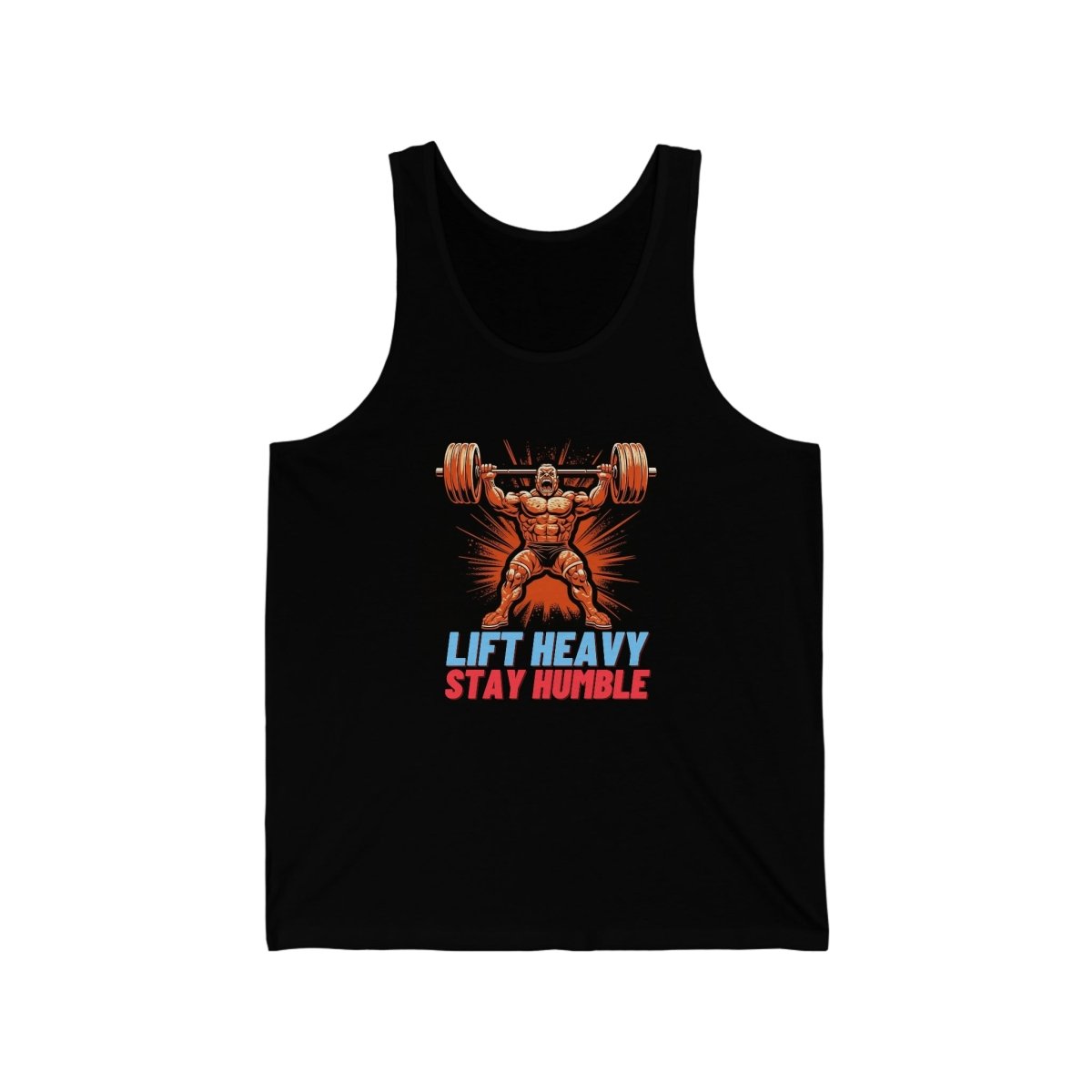 "Lift Heavy, Stay Humble" Gewichtheber Tank Top - Unisex Jersey - Tank Top bei HappyHugPixels