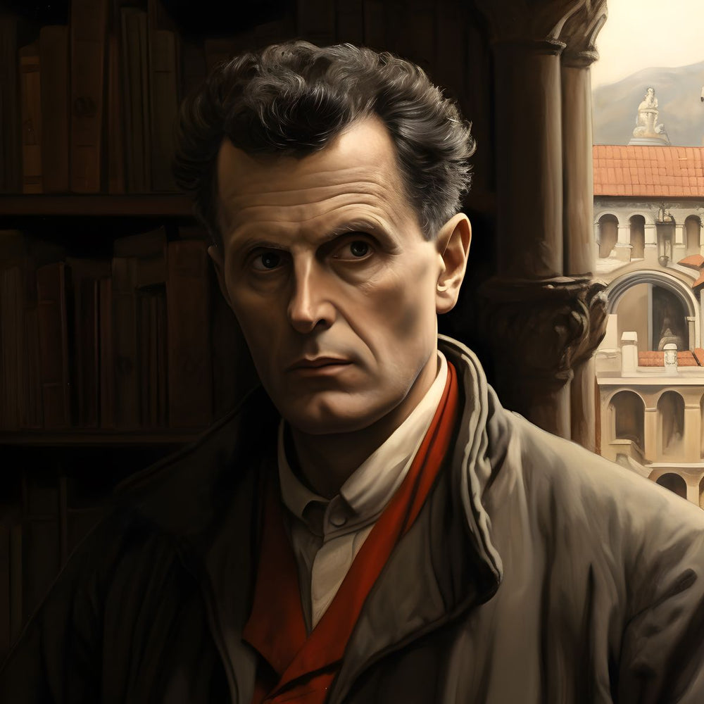 Ludwig Wittgenstein Portrait Leinwand - Renaissance KI Kunst - Happyhugpixels