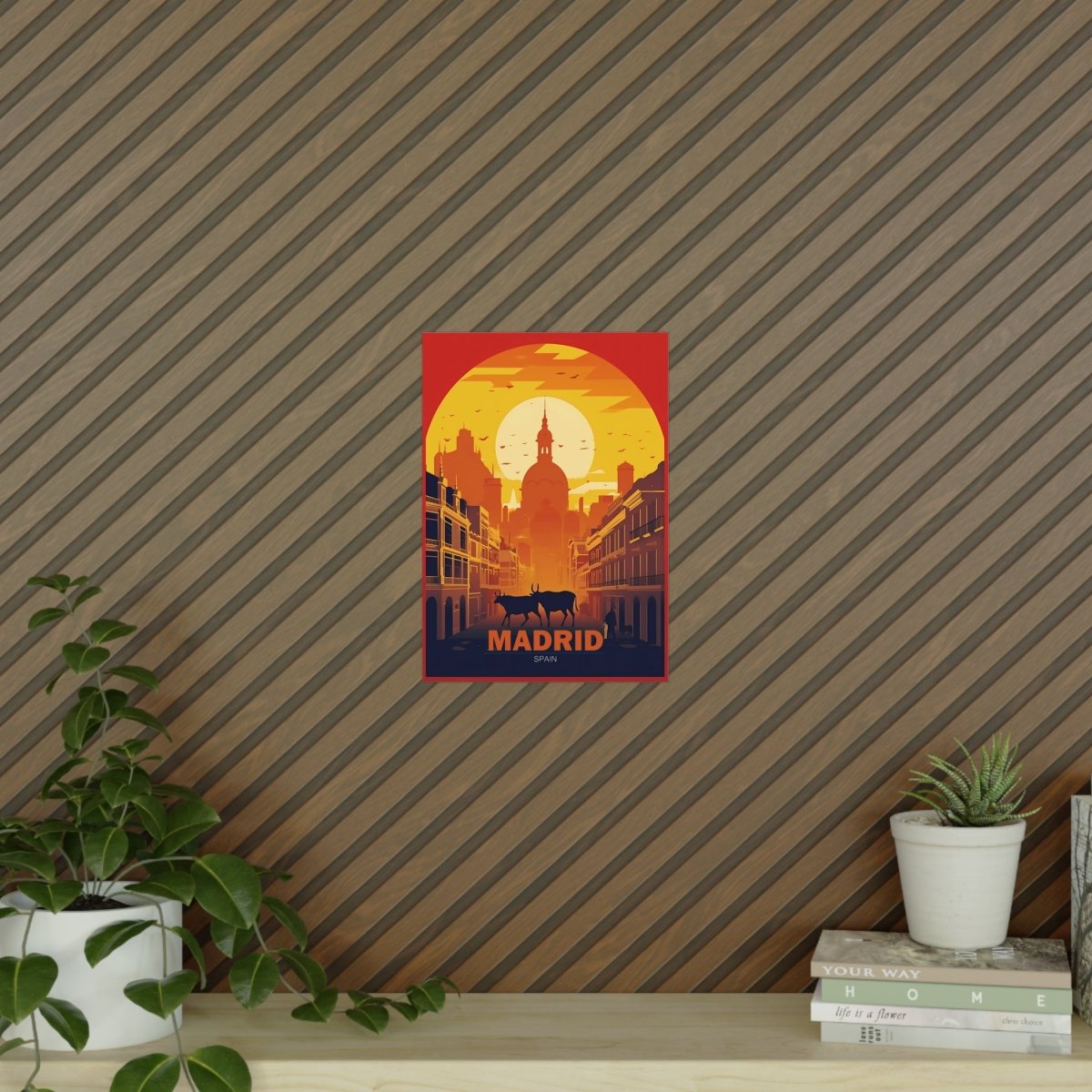 Madrid Sonnenuntergang: Exklusives Travel Poster - Poster bei HappyHugPixels