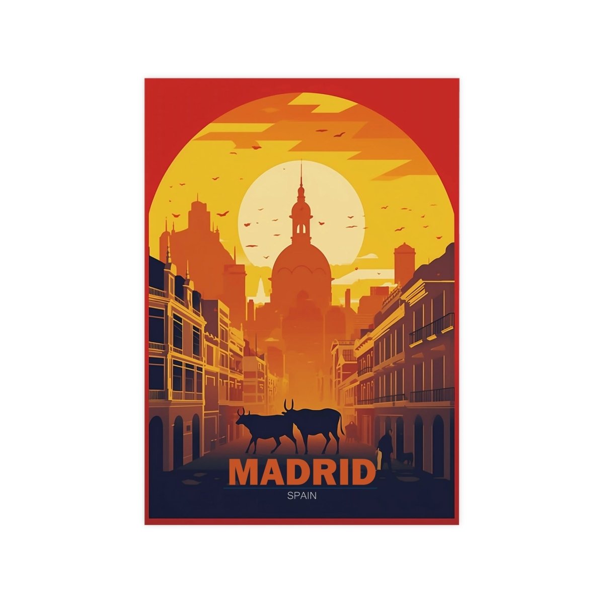 Madrid Sonnenuntergang: Exklusives Travel Poster - Poster bei HappyHugPixels