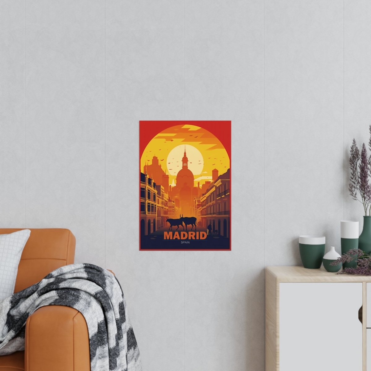 Madrid Sonnenuntergang: Exklusives Travel Poster - Poster bei HappyHugPixels