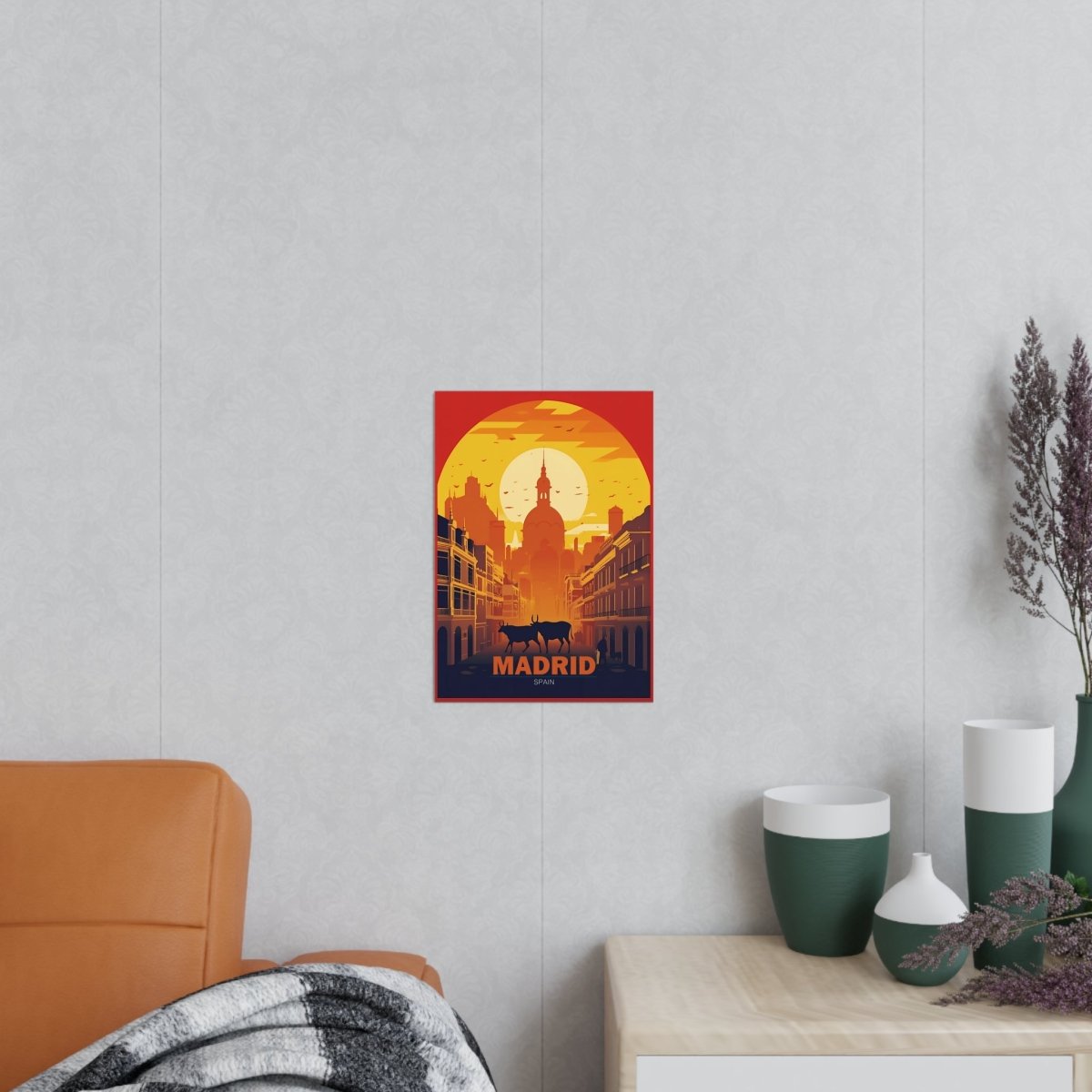 Madrid Sonnenuntergang: Exklusives Travel Poster - Poster bei HappyHugPixels