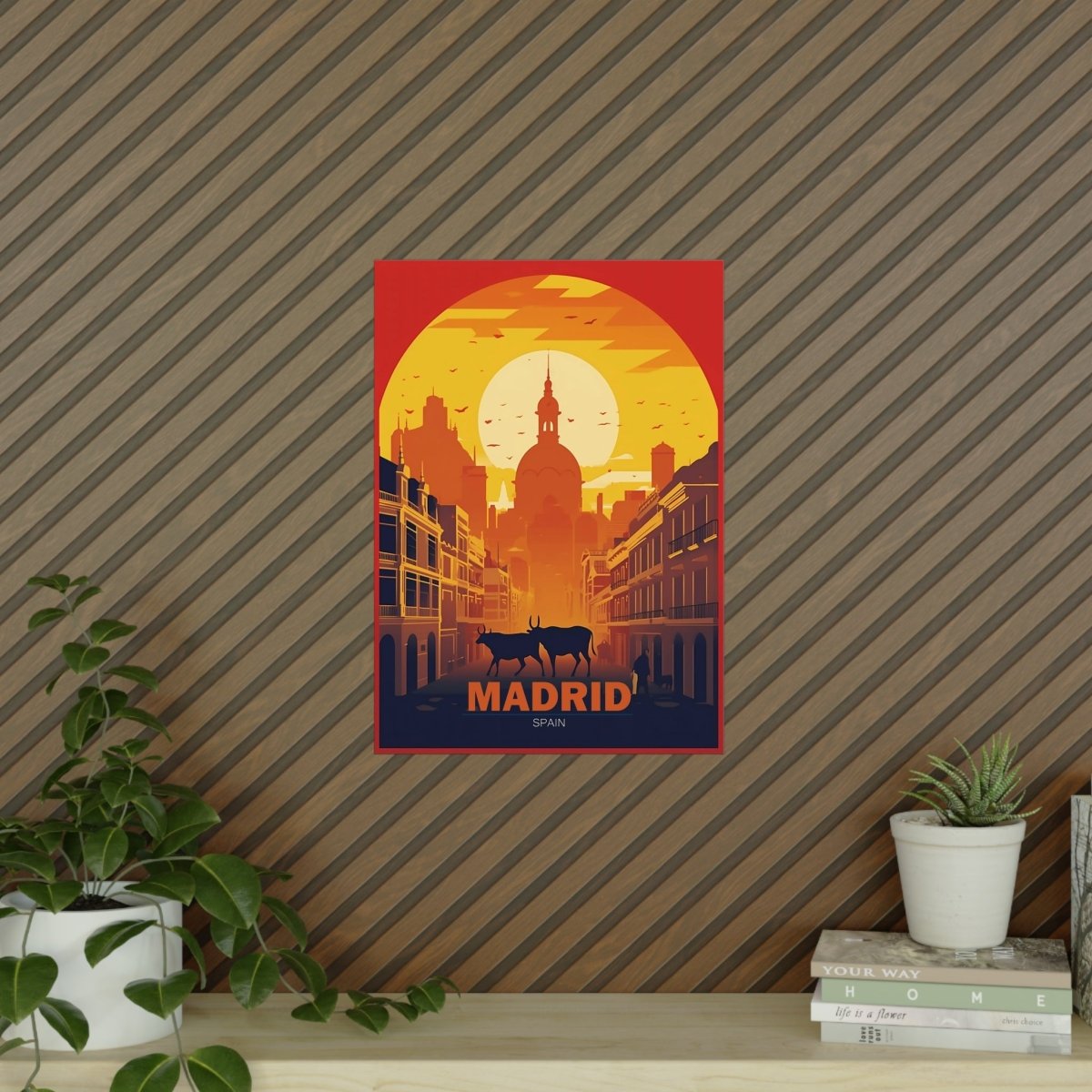 Madrid Sonnenuntergang: Exklusives Travel Poster - Poster bei HappyHugPixels