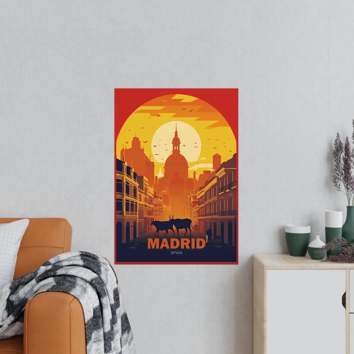 Madrid Sonnenuntergang: Exklusives Travel Poster - Poster bei HappyHugPixels