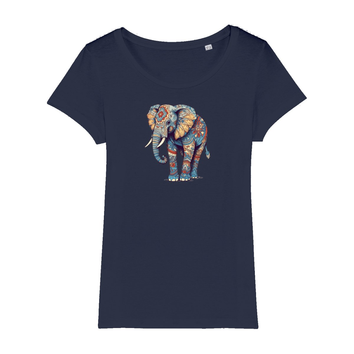 Mandala Elefant T - Shirt - Stanley&Stella Frau 100% Bio - Baumwolle - T - Shirt bei HappyHugPixels