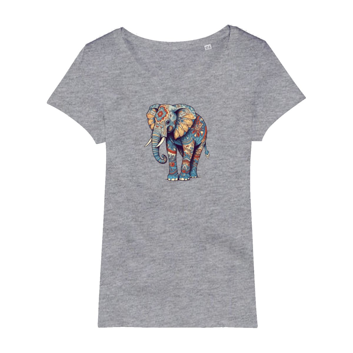 Mandala Elefant T - Shirt - Stanley&Stella Frau 100% Bio - Baumwolle - T - Shirt bei HappyHugPixels