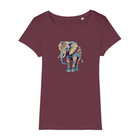 Mandala Elefant T - Shirt - Stanley&Stella Frau 100% Bio - Baumwolle - T - Shirt bei HappyHugPixels