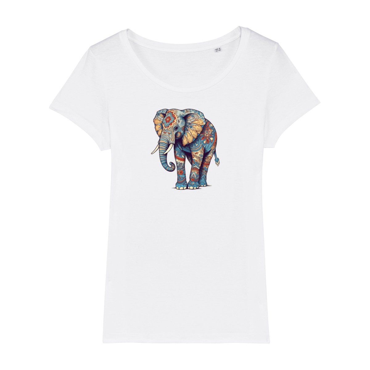 Mandala Elefant T - Shirt - Stanley&Stella Frau 100% Bio - Baumwolle - T - Shirt bei HappyHugPixels