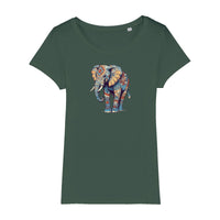 Mandala Elefant T - Shirt - Stanley&Stella Frau 100% Bio - Baumwolle - T - Shirt bei HappyHugPixels