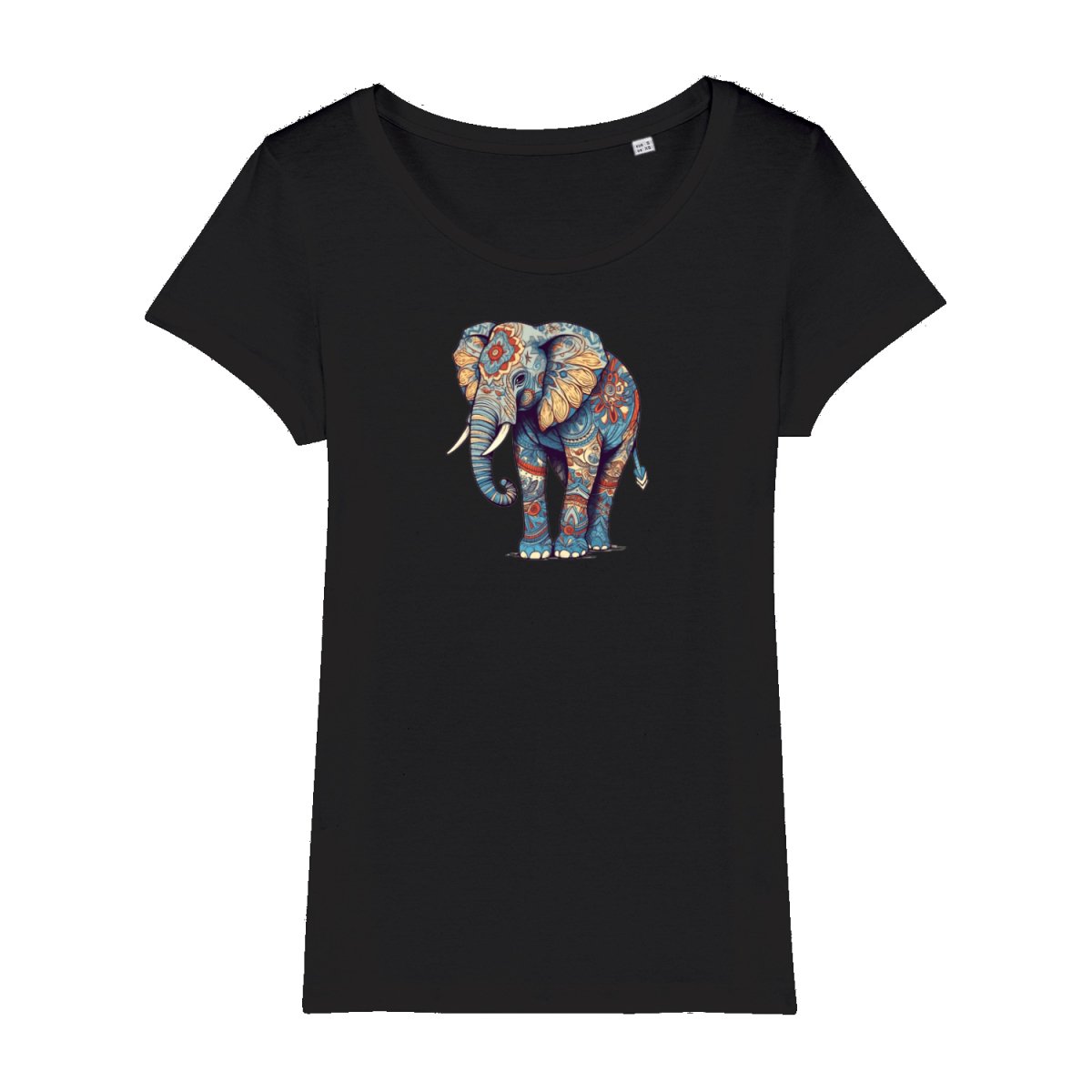 Mandala Elefant T - Shirt - Stanley&Stella Frau 100% Bio - Baumwolle - T - Shirt bei HappyHugPixels