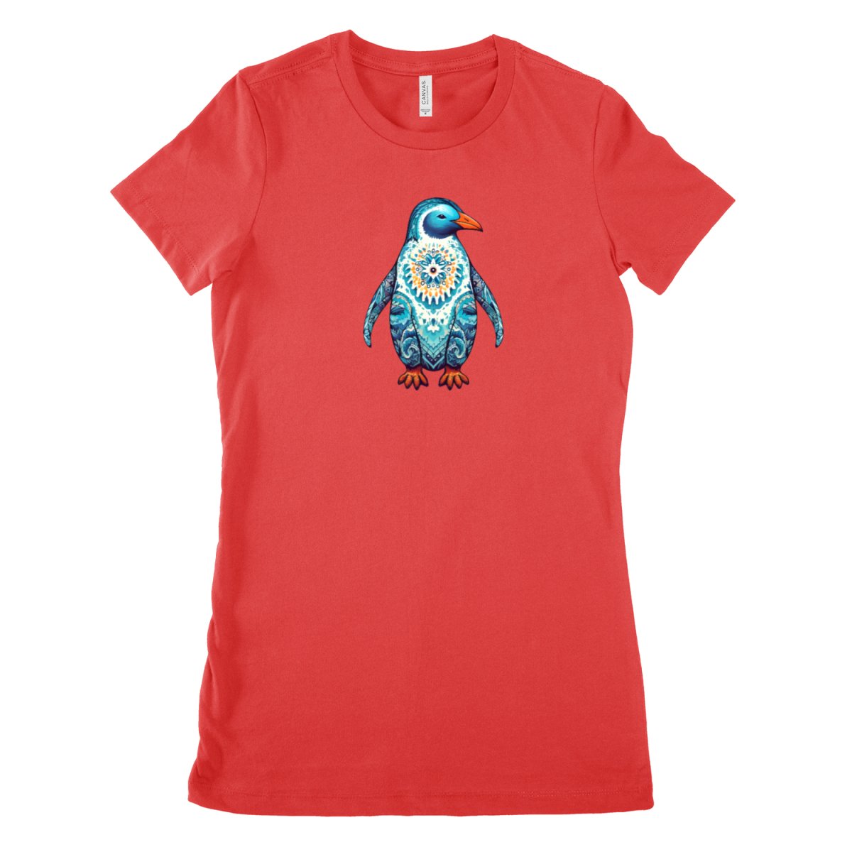 Mandala Pinguin T - Shirt - Bella & Canvas The Favorite 100% Baumwolle - T - Shirt bei HappyHugPixels