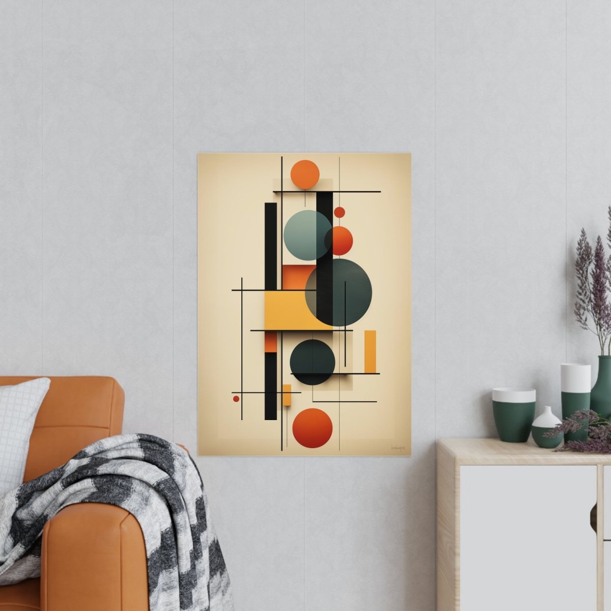 Bauhaus Balance Kunstposter - Moderne Ästhetik trifft Zeitlosigkeit - Poster bei HappyHugPixels