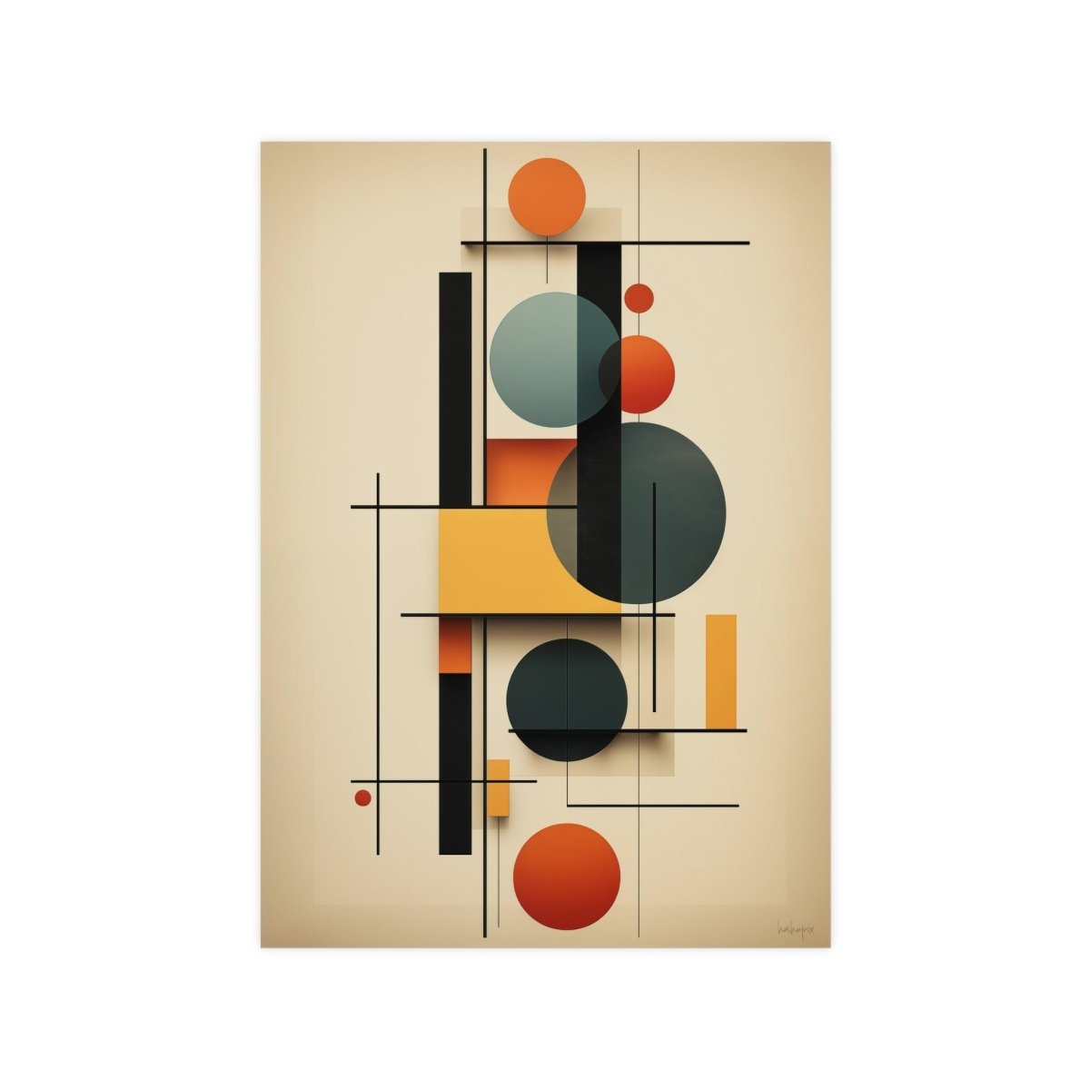 Bauhaus Balance Kunstposter - Moderne Ästhetik trifft Zeitlosigkeit - Poster bei HappyHugPixels