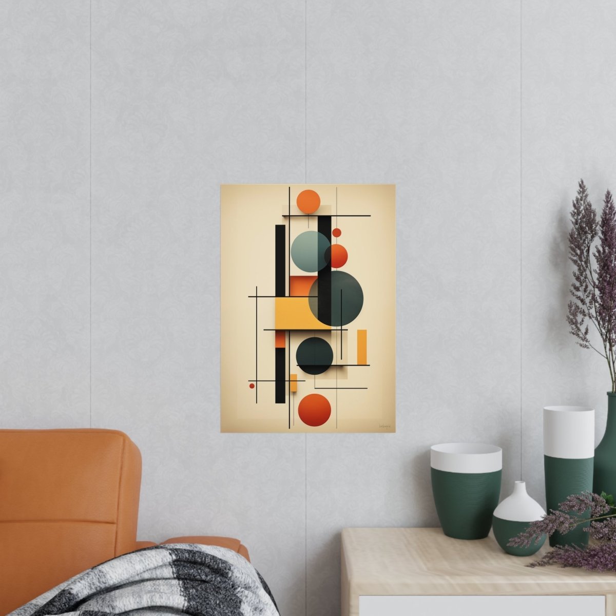 Bauhaus Balance Kunstposter - Moderne Ästhetik trifft Zeitlosigkeit - Poster bei HappyHugPixels