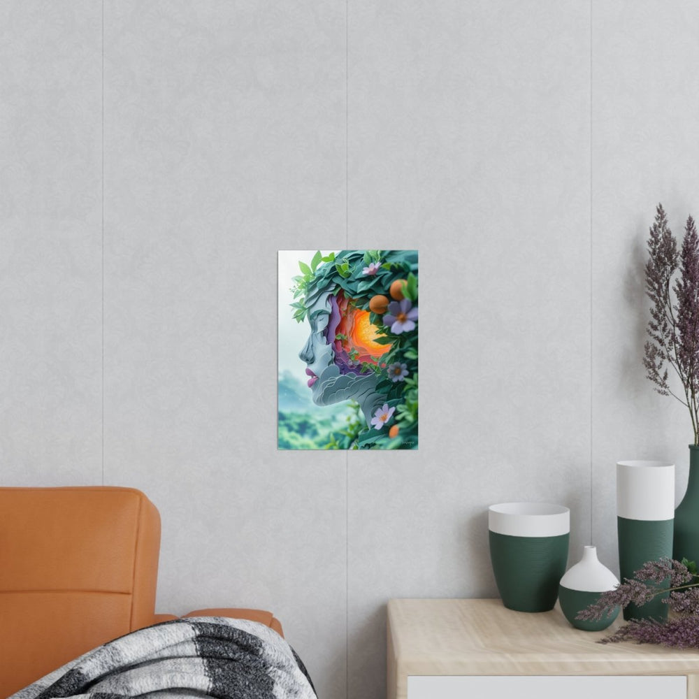 "Mosaik Naturqueen Papierkunst-Poster" - Verwandeln Sie Ihre Wand in ein Kunstwerk - HappyHugPixels