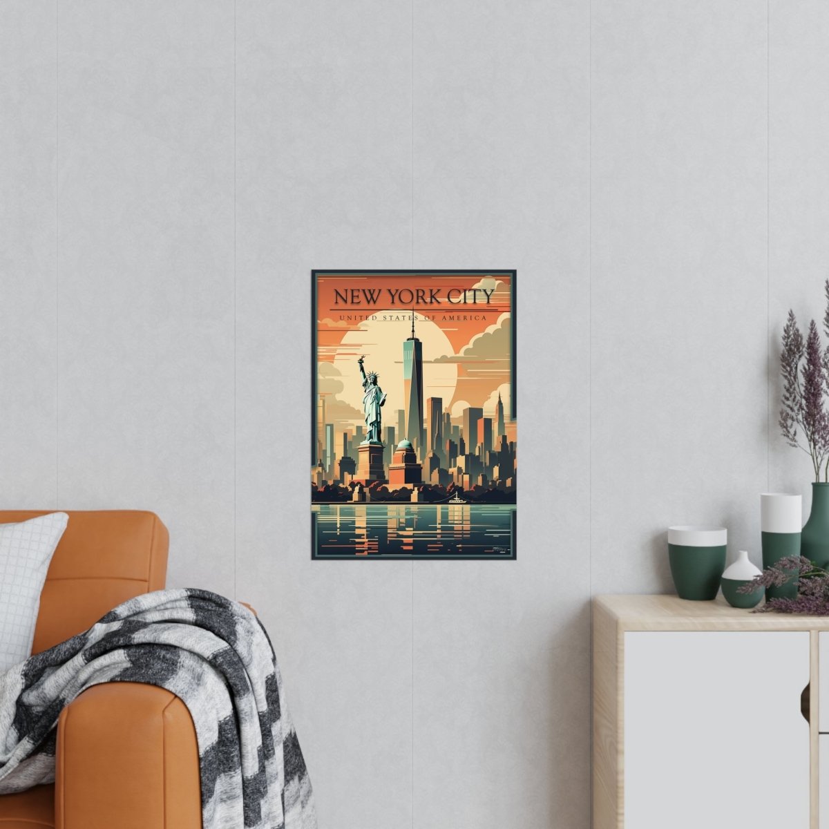 New York City Skyline - Vintage Travelposter im Art - Deco - Stil - Poster bei HappyHugPixels