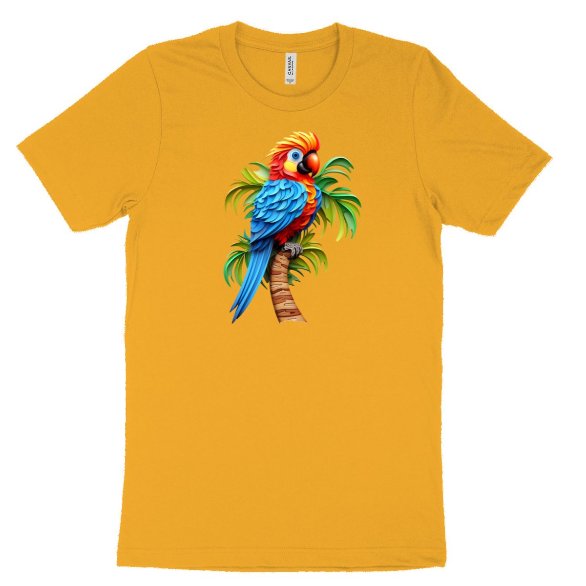 Papagei PaperQuill T - Shirt - Bella & Canvas Airlume - Baumwolle - T - Shirt bei HappyHugPixels