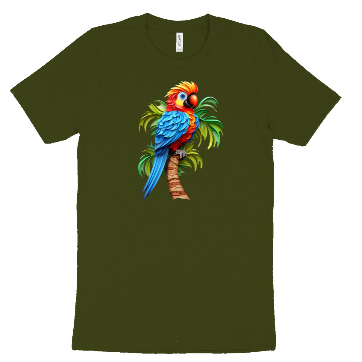 Papagei PaperQuill T - Shirt - Bella & Canvas Airlume - Baumwolle - T - Shirt bei HappyHugPixels