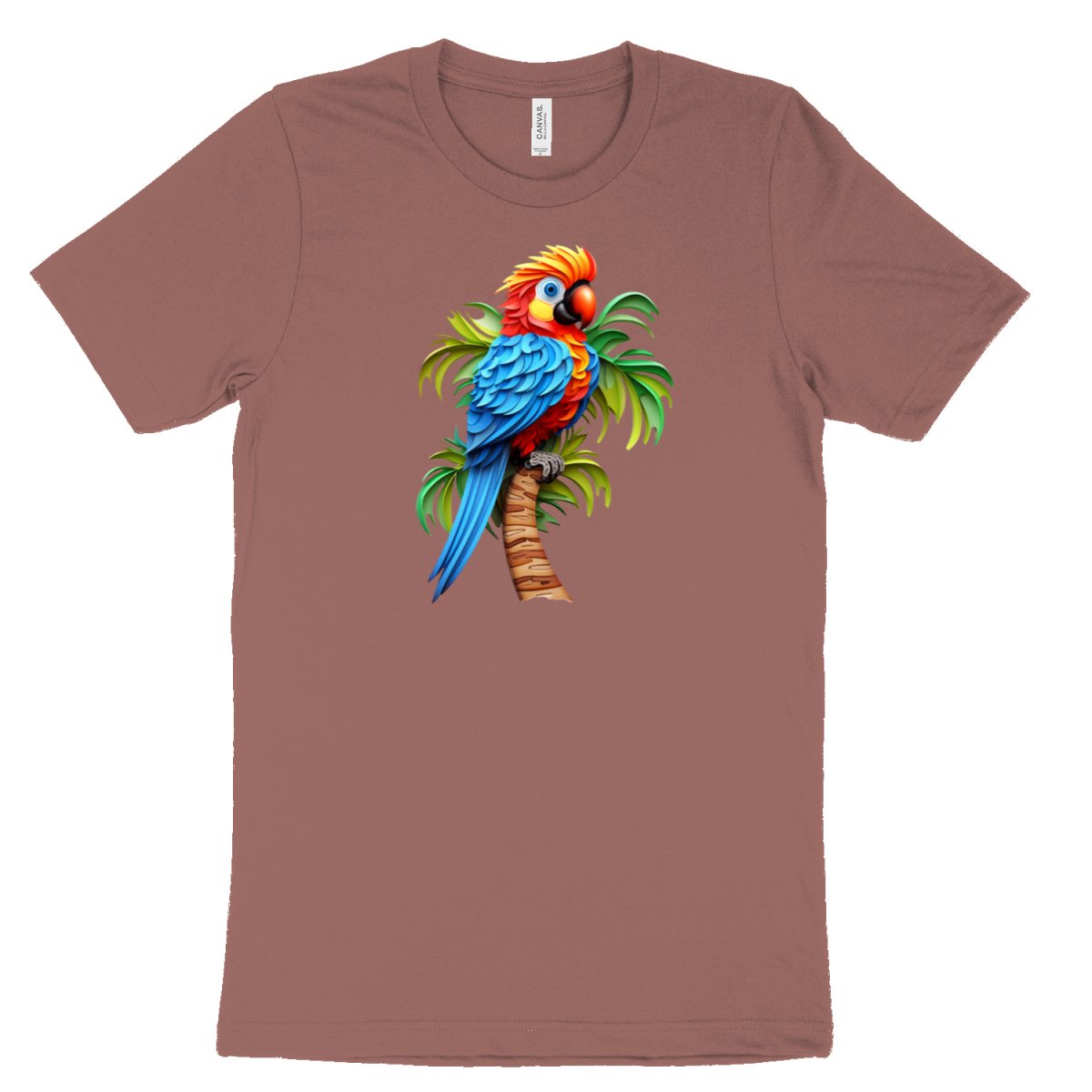 Papagei PaperQuill T - Shirt - Bella & Canvas Airlume - Baumwolle - T - Shirt bei HappyHugPixels