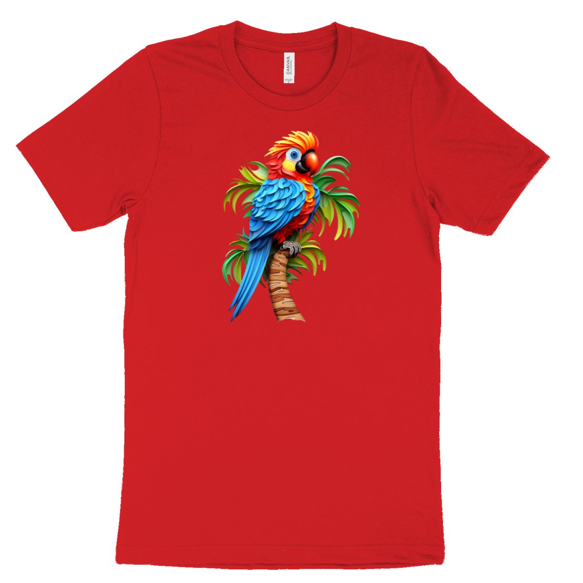 Papagei PaperQuill T - Shirt - Bella & Canvas Airlume - Baumwolle - T - Shirt bei HappyHugPixels