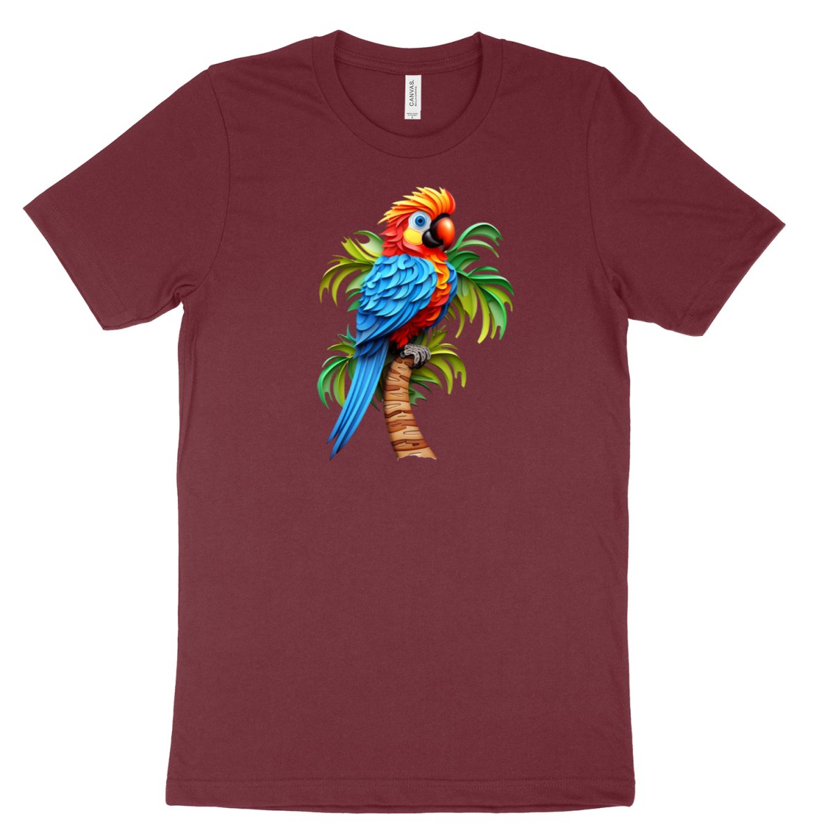 Papagei PaperQuill T - Shirt - Bella & Canvas Airlume - Baumwolle - T - Shirt bei HappyHugPixels