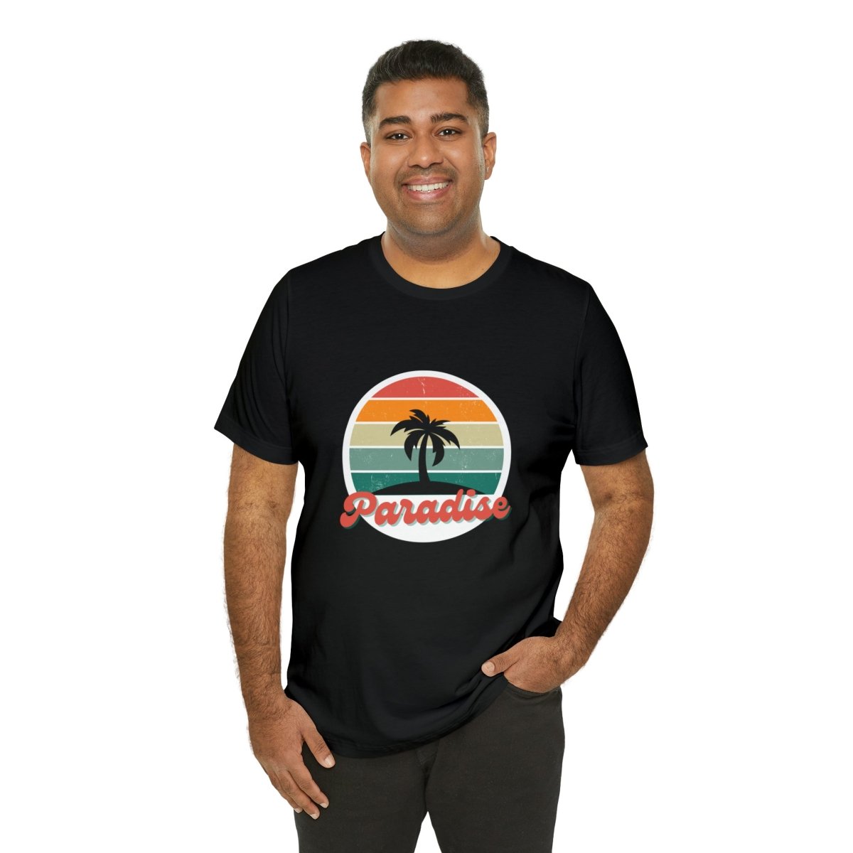 "Paradise"-Retro-Motiv T-Shirt - Vintage-Stil trifft Komfort - Unisex Jersey Short Sleeve Tee - HappyHugPixels Paradise Retro