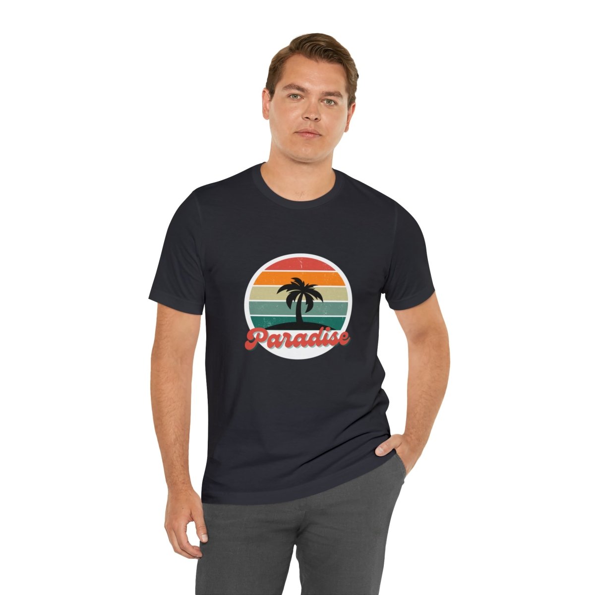 "Paradise"-Retro-Motiv T-Shirt - Vintage-Stil trifft Komfort - Unisex Jersey Short Sleeve Tee - HappyHugPixels Paradise Retro