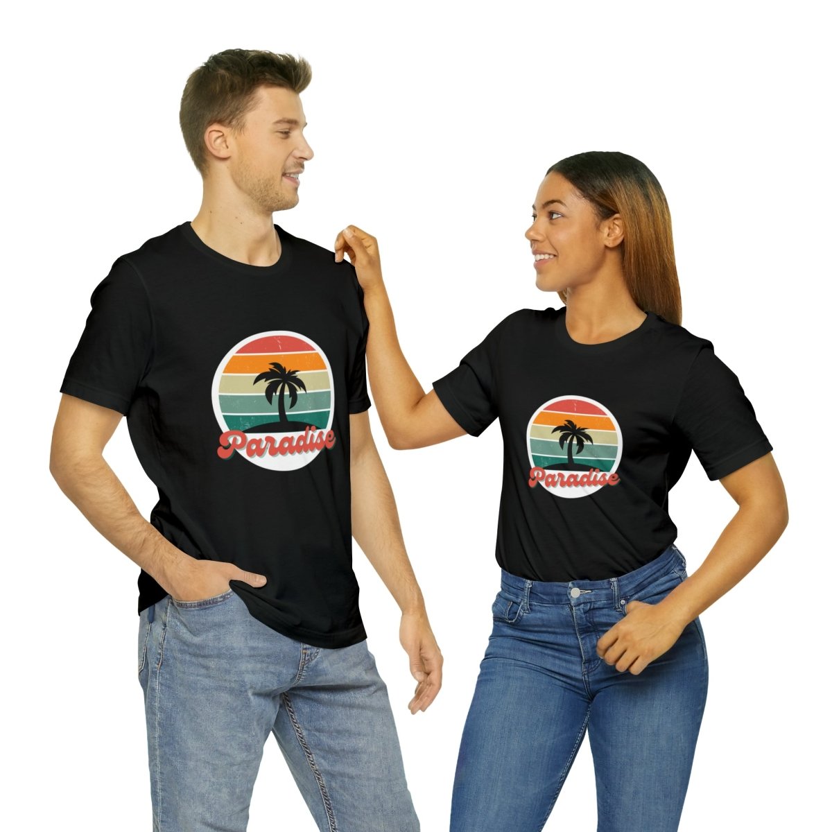 "Paradise"-Retro-Motiv T-Shirt - Vintage-Stil trifft Komfort - Unisex Jersey Short Sleeve Tee - HappyHugPixels Paradise Retro